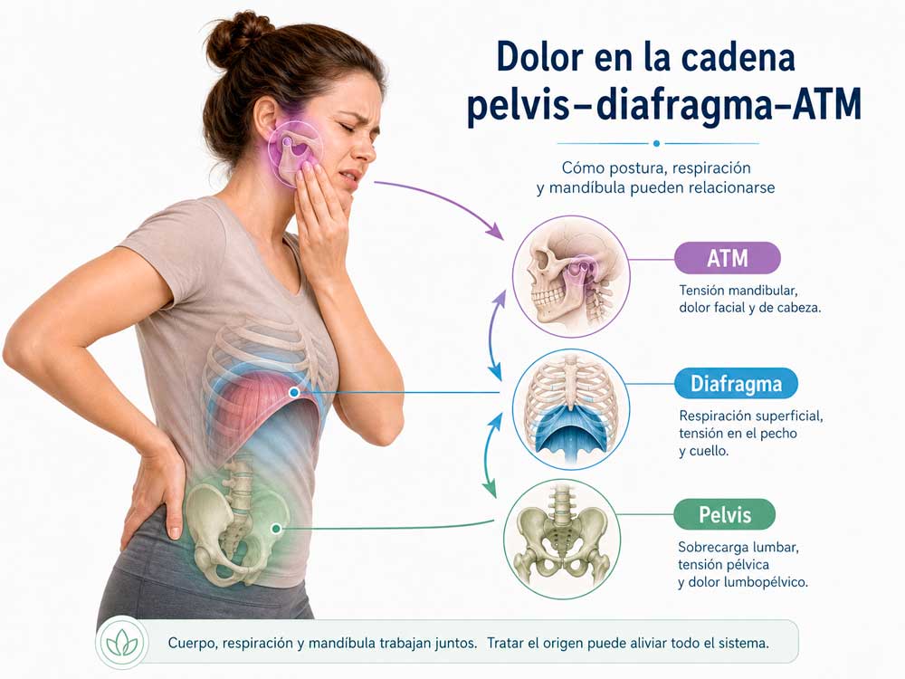 Dolor en la cadena pelvis, diafragma y ATM