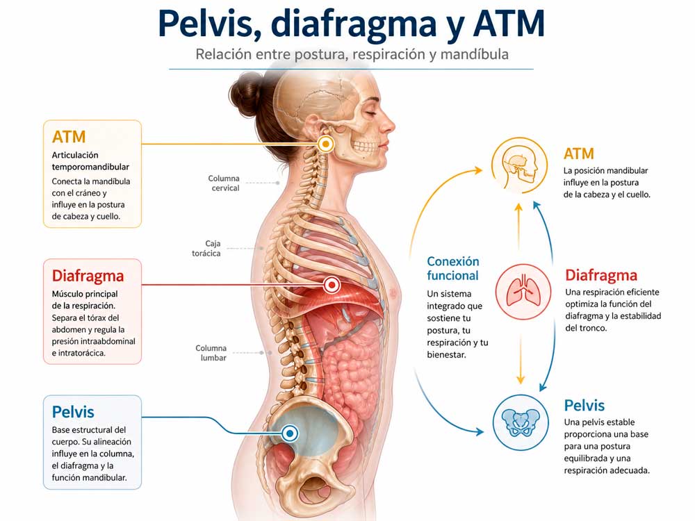 Pelvis, diafragma y ATM relación entre postura, respiración y mandíbula