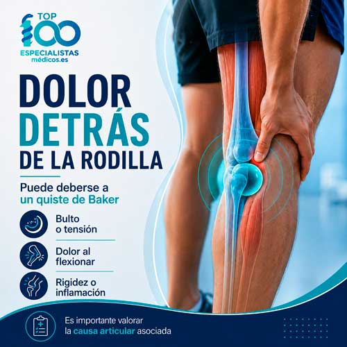 Dolor detrás de la rodilla provocado por un quiste de Baker o quiste poplíteo