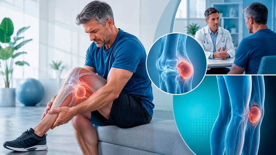 Paciente con dolor detrás de la rodilla asociado a un quiste de Baker o quiste poplíteo